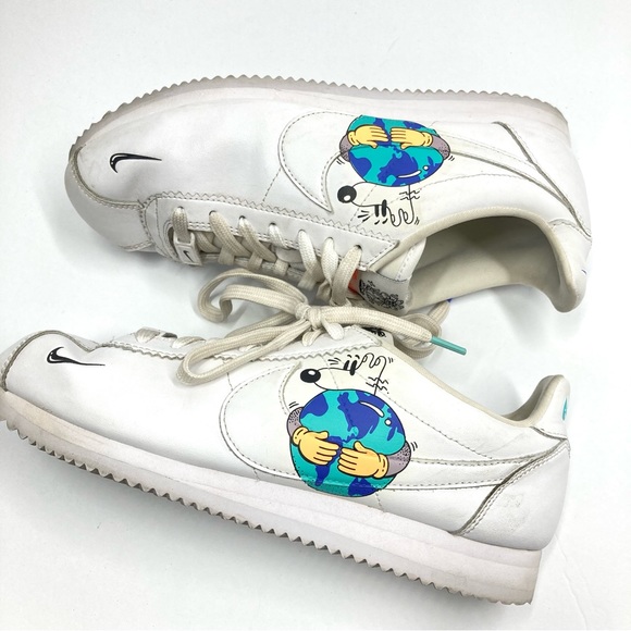Nike Cortez Steve Harrington Earth Day Sneaker Shoes Size 8 White - Picture 4 of 16